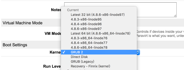 Kernel 選項更換
