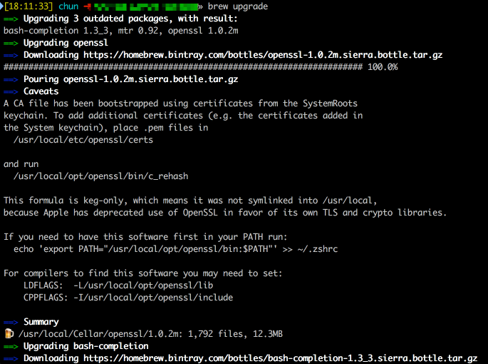 Macos brew upgrade