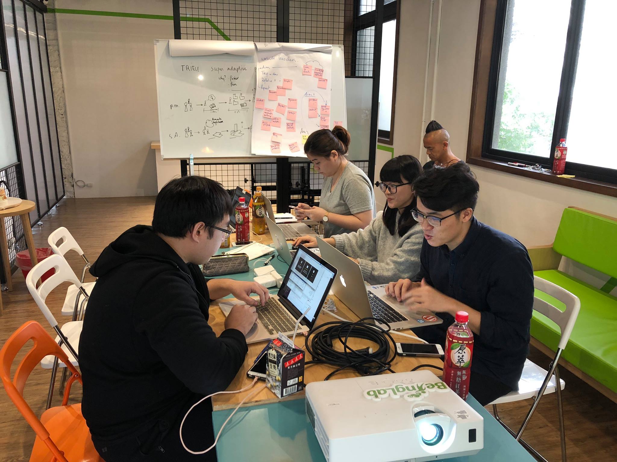 [Workshop] 公司開發團練 - Super Adaptive
因緣際會在 12/14 週四下午公司同事們齊聚在空總場地團練開發。

說也好玩，其實本應該是由教練 Trieu 與他國外的客戶和我們搭配來進行一場敏捷開發的專案，結果似乎國外客戶的案子沒談成，就變成我們自己來體驗一下這個號稱六倍速開發的「Super Adaptive」流程。

過程強調盡可能縮短眼下目標並且專注實作，讓每一個「round」都有確實產出，不淪為紙上談兵！

> Think short & Do fast!

我們拿年久失修的官網來做改版專案挑戰，行前毫無準備，整個流程因純粹是體驗，所以縮短為下午一點至五點。

角色有：教練、設計x2、前端x2、後端

教練把每一個回合定為一小時（含說明、小討論），真正實作的時間約四十分鐘。對於整個流程就不細說了，關鍵是每個人都能在那樣戰鬥的情境下發揮決策與實作能力，滿不簡單的，光是第一回合就有初步產出（網站雛形）已經讓教練頗驚訝了ＸＤ

整個流程體驗下來的確是很適合公司內部以自己產品為導向的快速開發，也更是能不浪費時間先求有再求好，依序前進，真是有意思的玩法。

先不說有什麼心得，光是把平時遠端協作的大家給拉近坐下來不聊天純工作就是很稀奇了，哈哈～

好奇被教練帶過的 ASUS 開發團隊是不是也持續用這套努力！？

#Knockers #Workshop #公司 #教練 #SuperAdaptive #新聞資訊 #Trieu