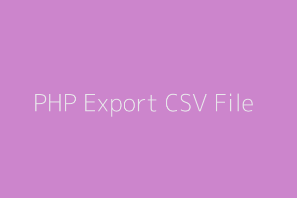 Php export csv file