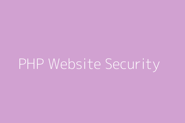 Php website security