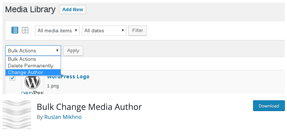 Bulk Change Media Author